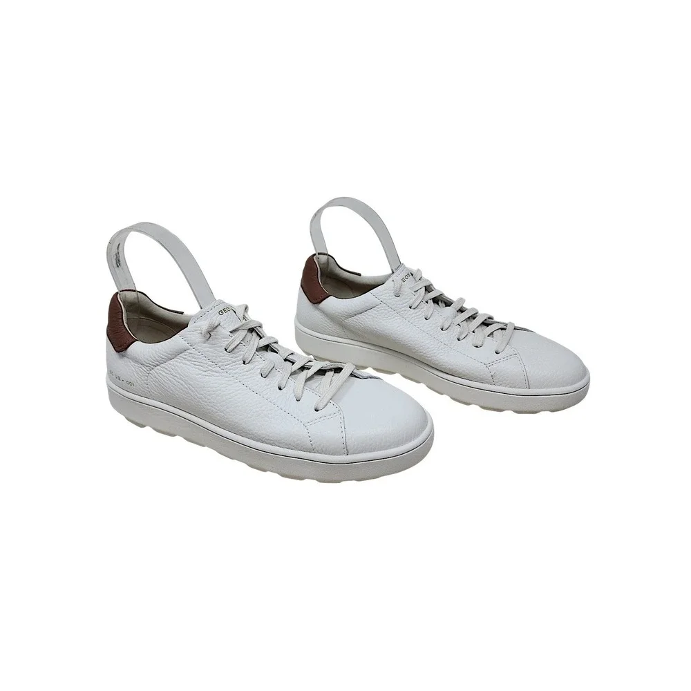 Geox Spherica Sneakers 7 Men White Leather Respira Low Top Shoes Trainers Skater
